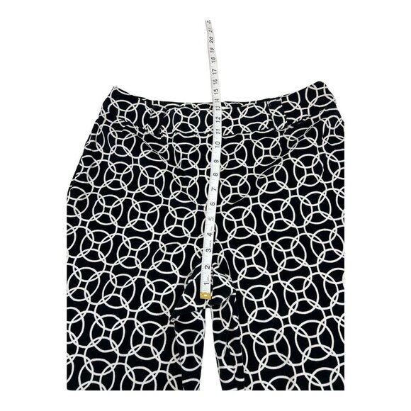 Talbots Womens 14 Velvet Straight‎ Leg Pants Stretch Black Geometric Vintage - Picture 4 of 6